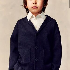 H&M Navy Wool Knit Blazer Size 2-3Y NWT